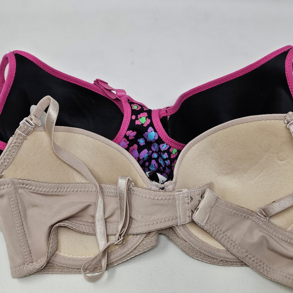 NWT Bundle of Two Honeydew Push-Up Bra's Sz. 36C Nude/Black & Pink Cheetah - Picture 2 of 2